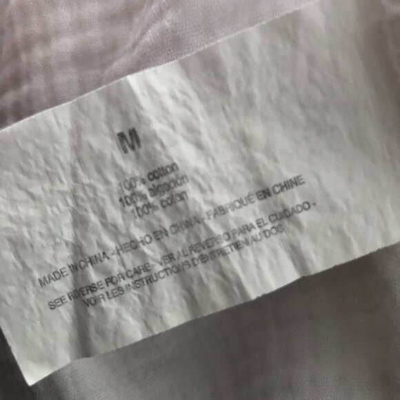 ANNE KLEIN JEANS WHITE BUTTON DOWN CRINKLE GAUZE SHIRT 100% COTTON M NWOT - Picture 8 of 11